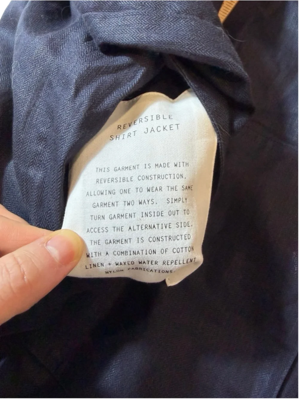 Billy Reid Reversible Waxed Nylon Shirt Jacket Cotton Linen Chore M